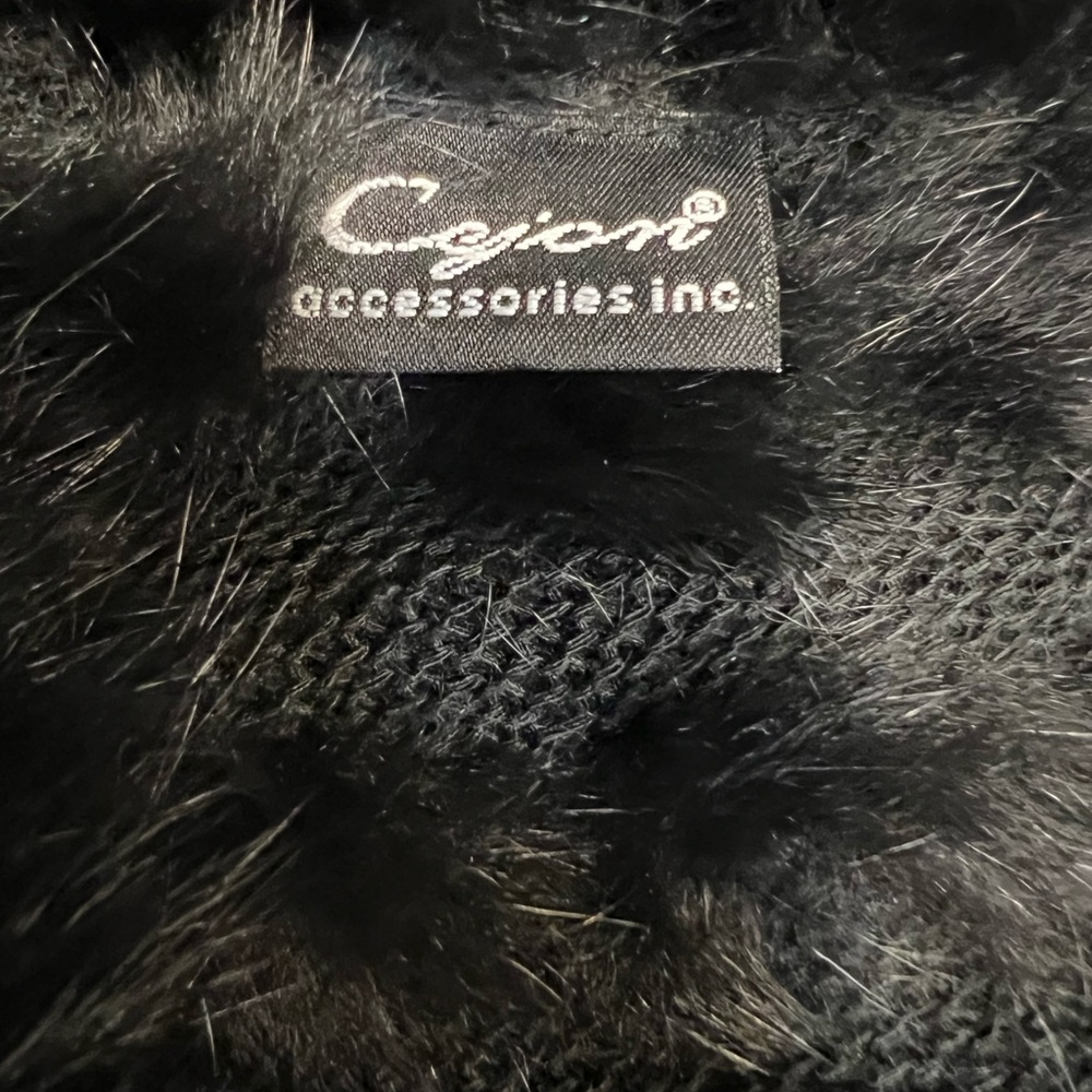Cejon Black Rabbit Fur Poncho - Picture 2 of 2